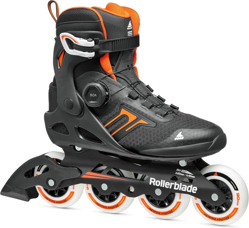 ROLLERBLADE Macroblade 90 BOA Men's Adult Fitness Inline Skate, Black and Orange - Image 1